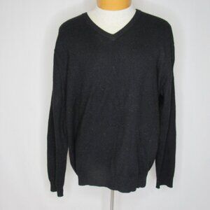 Club Room Black V-Neck 100% Cashmere Sweater Men's L Large